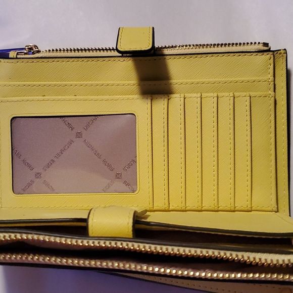 NEW Michael Kors Jet Set Large Double Zip Wallet Wristlet in Buttercup Yellow - Picture 9 of 12